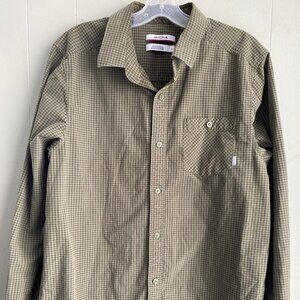 Nixon Green Checkered Plaid Long Sleeve Button Down Casual Skateboard Mens Large